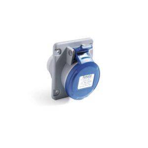 Famatel Base empotrar 2P+T 32A IP67 salida inclinada 10º Ref: 24233