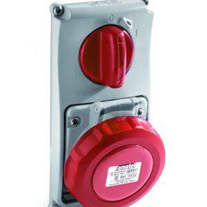 Famatel Base 3P+N+T 32A  IP67 interblocante vertical de empotrar Ref: 25005
