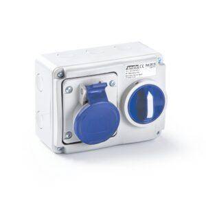 Famatel Base 3P+N+T 16A IP67 interblocante horizontal de superficie Ref: 25131