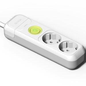 Famatel Base 2 tomas 16A con toma de tierra e interruptor y 1.5m de cable