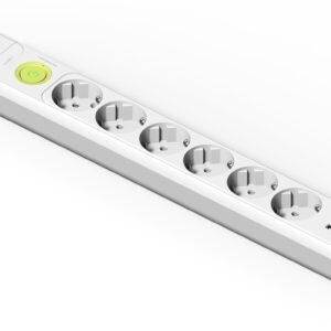 Famatel Base 6 tomas 16A con toma de tierra, interruptor, 2 puertos USB y 1.5m de cable