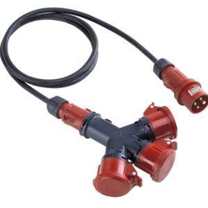 Famatel Adaptador 2P+T 16ACon prolongador IP54 1 Clavija / 3 Bases Ref: 31034