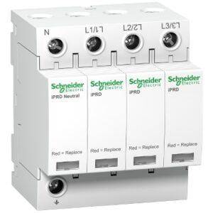 A9L40600 Schneider Limitador de sobretensiones transitorias tipo 2 Acti9 iPRD40 3P+N 40 kA 350V