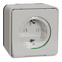 Schneider Mureva Styl base Schuko completo. Instalación en superficie IP55 Blanco MUR39206