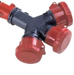 Famatel Adaptador 1 clavija / 3 bases 3P+N+T 32A IP67 Ref: 16005