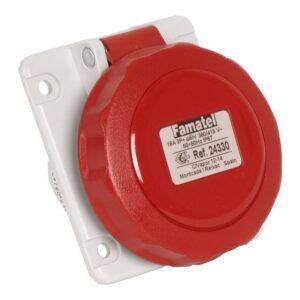 Famatel Base empotrar 3P+N+T 16A IP67 salida inclinada 10º Ref: 24331