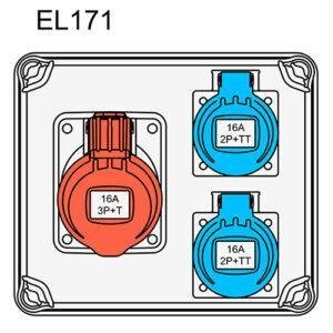 COFRET DERIVACIÓN IP54 CON TOMAS DE CORRIENTE (EL171)