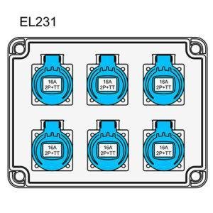 COFRET DERIVACIÓN IP54 CON TOMAS DE CORRIENTE (EL231)