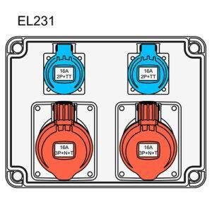 COFRET DERIVACIÓN IP54 CON TOMAS DE CORRIENTE (EL231)