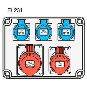 COFRET DERIVACIÓN IP54 CON TOMAS DE CORRIENTE (EX231)