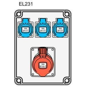 COFRET DERIVACIÓN IP54 CON TOMAS DE CORRIENTE (EL231)