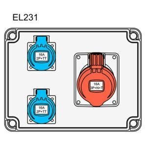 COFRET DERIVACIÓN IP54 CON TOMAS DE CORRIENTE (EL231)
