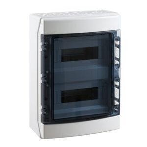 COFRET distrib. IP65 superficie 2x12 (24) MÓDULOS (ABS) puerta transp.