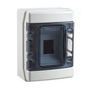 COFRET distrib. IP65 superficie 1x4 MÓDULOS (ABS) puerta transp.