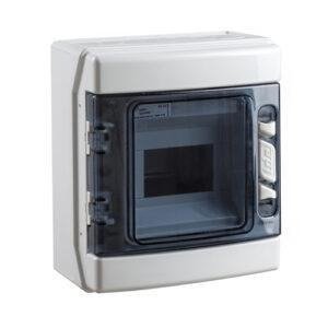 COFRET distrib. IP65 superficie 1x6 MÓDULOS (ABS) puerta transp.