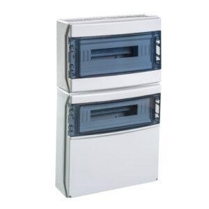 COFRET IP65 PARA TOMAS DE CORRIENTE 2X18 (36) MÓDULOS VENTANA