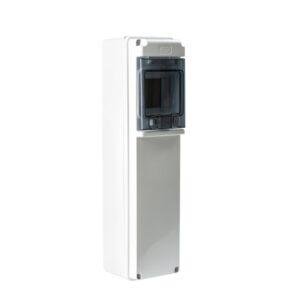 COFRET IP65 PARA TOMAS DE CORRIENTE 1x4 MÓDULOS VENTANA REGLETA NEUTRO