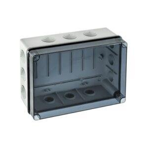 CAJA DE DERIVACIÓN IP65 253x342x132 CON CONOS tapa transp.