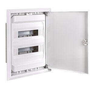 CAJA distrib. IP40 empotrar PARED SÓLIDA 2x14(28) MÓD. PUERTA METÁLICA