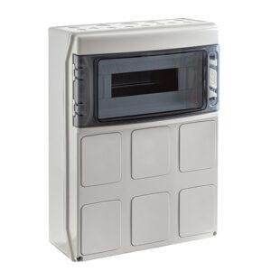 COFRET IP65 PARA TOMAS DE CORRIENTE 1x12 MÓD. TAPAS PRETROQUELADAS