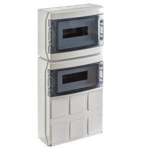 COFRET IP65 PARA TOMAS DE CORRIENTE 2x12 (24) MÓD. TAPAS