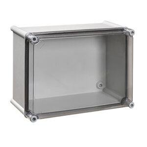 CAJA doble aislamiento IP66 poliéster TAPA PC TRANSPARENTE 8x6 MÓDULOS