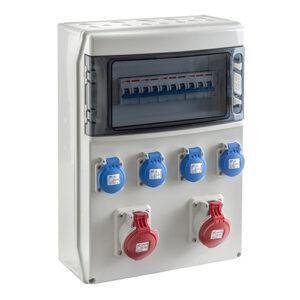 COFRET IP54 CON TOMAS DE CORRIENTE Y PROTECCIONES 1x12 MÓDULOS