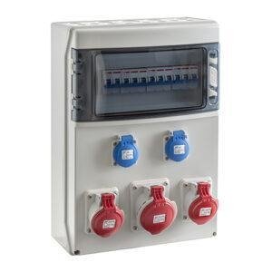 COFRET IP54 CON TOMAS DE CORRIENTE Y PROTECCIONES 1x12 MÓDULOS