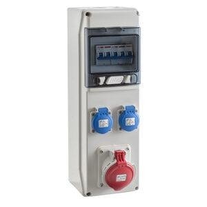 COFRET IP54 CON TOMAS DE CORRIENTE Y PROTECCIONES 1x6 MÓDULOS (CSN6PT)