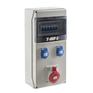 COFRET IP54 CON TOMAS DE CORRIENTE Y PROTECCIONES 1x9 MÓDULOS (CSN9PT)