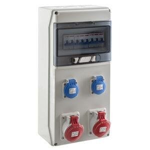COFRET IP54 CON TOMAS DE CORRIENTE Y PROTECCIONES 1x9 MÓDULOS (CSN9PT)