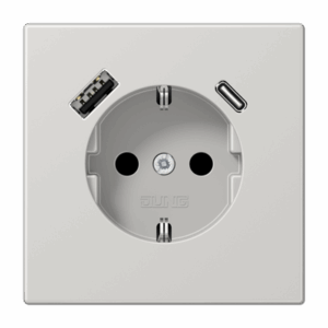 Jung Enchufe SCHUKO® c/ USB-AC LS gris cl