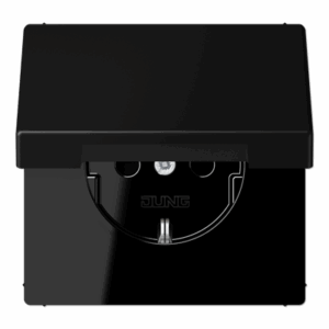 Jung Enchufe t. abat/prot. LS negro mate