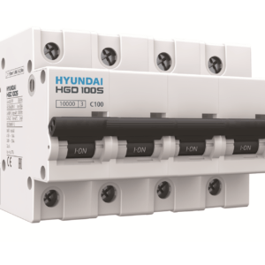 Interruptor magnetotérmico Hyundai Electric HGD 4P 80 A Curva C 10 kA para cuadro eléctrico - HGD100S-4P080C