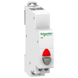 Schneider A9E18037 Pulsador simple IPB 1 NC gris con indicador