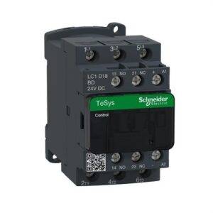 Schneider LC1D18BD Contactor 18A 1 NA/1 NC 24V CC-AR antiparásito