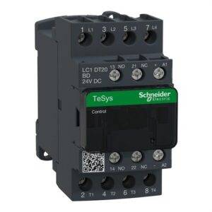 Schneider LC1DT20BD Contactor 20A 1 NA/1 NC 24V CC-AR antiparásito 4P