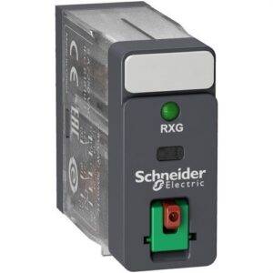 Schneider RXG22B7 Relé 2 C/O 5A + botón test + LED 24V AC