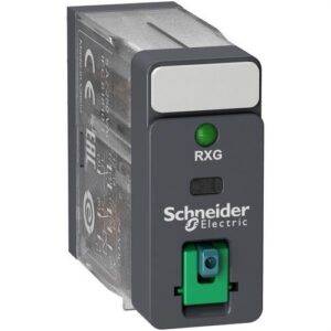 Schneider RXG22BD Relé 2 C/O 5A + botón test + LED 24V DC
