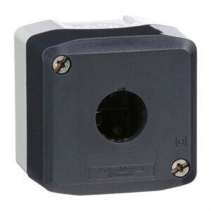Schneider XALD01 Caja gris claro con tapa gris antracita con taladro 1