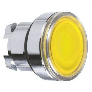 Schneider ZB4BW383 Cabeza pulsador luminoso amarillo LED con lente