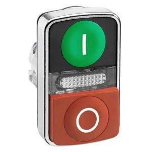 Schneider ZB4BW7L3741 Cabeza pulsador doble rasante saliente blanca