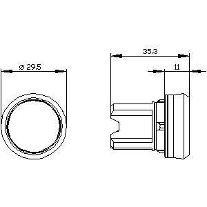 3SU1051-0AB60-0AA0 Siemens Pulsador iluminado, 22MM, redondo, metal, brillante, blanco,