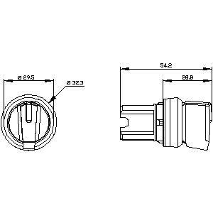 3SU1052-2BL60-0AA0 Siemens Selector, iluminable, 22MM, redondo, metal, brillante, negro
