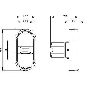 3SU1051-3AB42-0AA0 Siemens Pulsador doble iluminado, 22MM