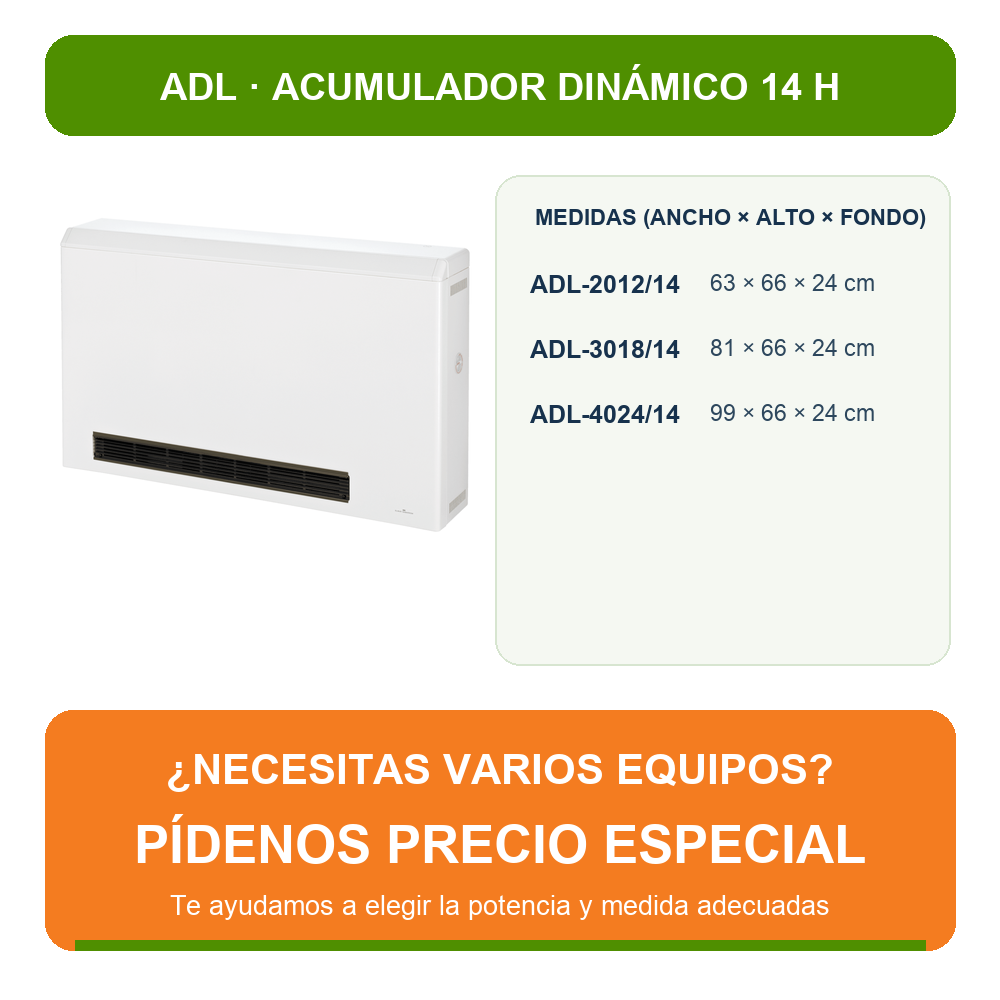 Gabarron ADL-2012/14 Acumulador Dinamico 14 Horas ADL-2012/14 - Imagen 2
