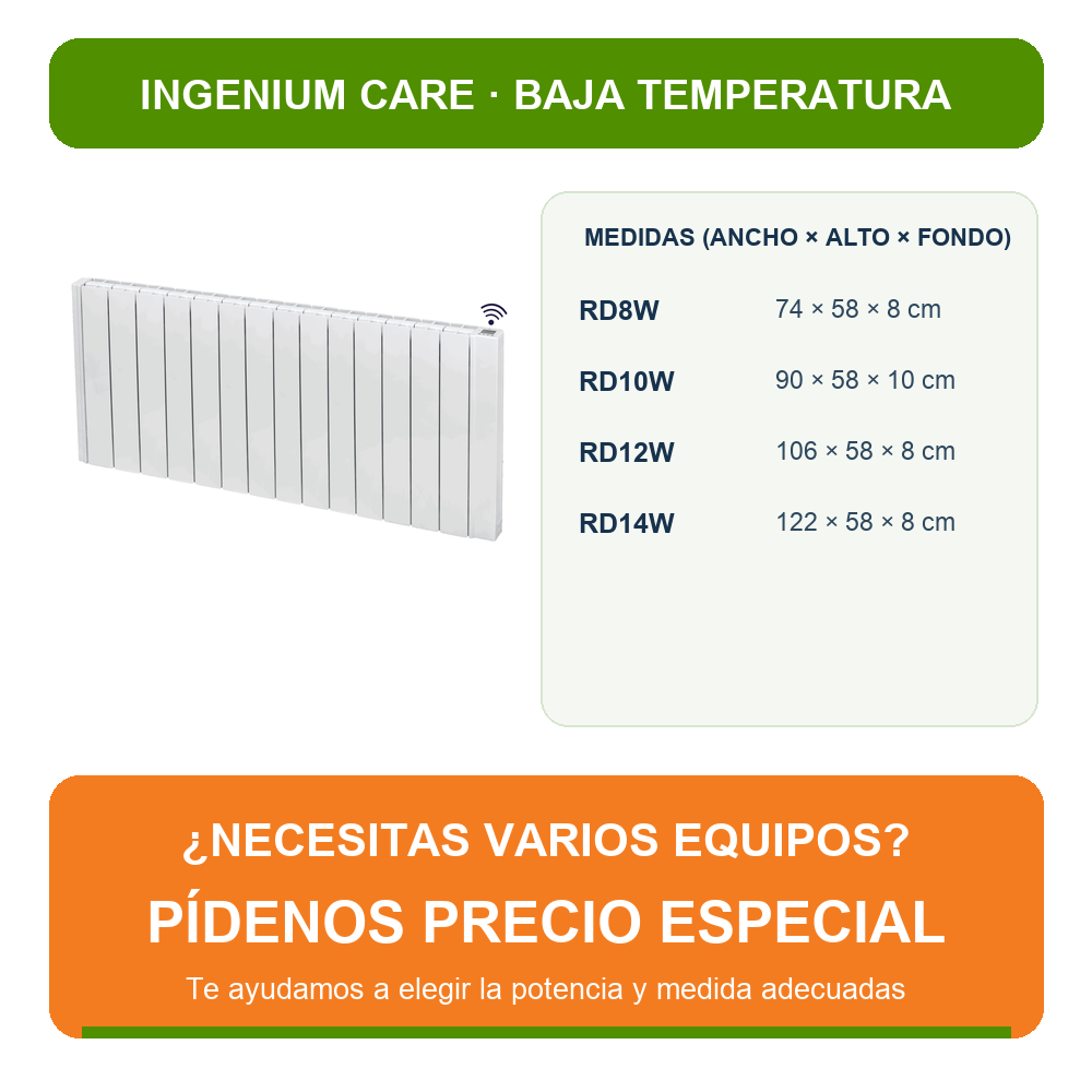 Gabarron RD10W INGENIUM CARE emisor térmico y wifi RD10w - Imagen 2
