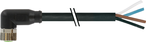 Murrelektronik cable free cable end hembra 4 polos acodado 2 m