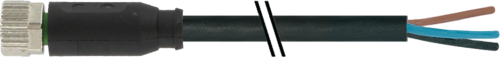 Murrelektronik cable free cable end hembra 3 polos recto 10 m