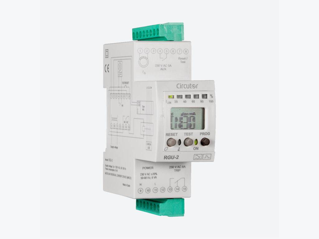 Relé diferencial Circutor RGU2 tipo A, 2 módulos
